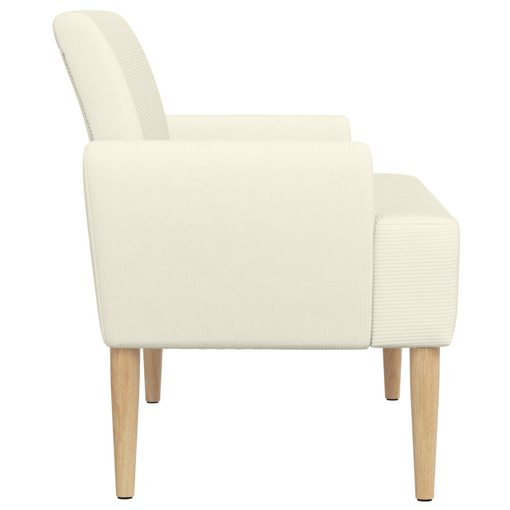 Produktbild för Loveseat med knapprapport Gräddvit 116 x 67 x 81 cm