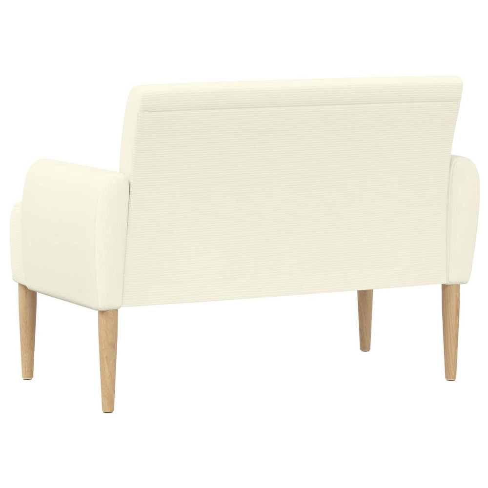 Produktbild för Loveseat med knapprapport Gräddvit 116 x 67 x 81 cm