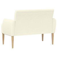 Produktbild för Loveseat med knapprapport Gräddvit 116 x 67 x 81 cm