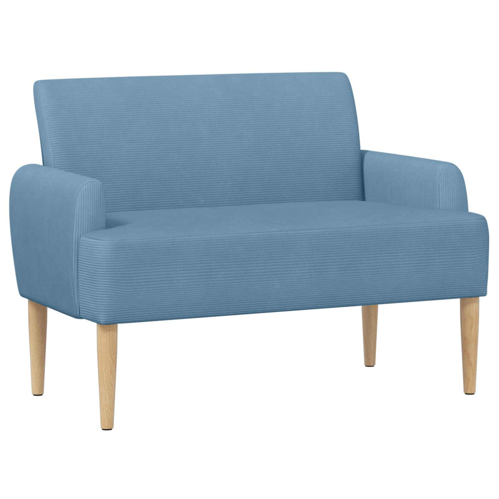 Produktbild för Loveseat med knapprapport Blå 116 x 67 x 81 cm Kordread tyg