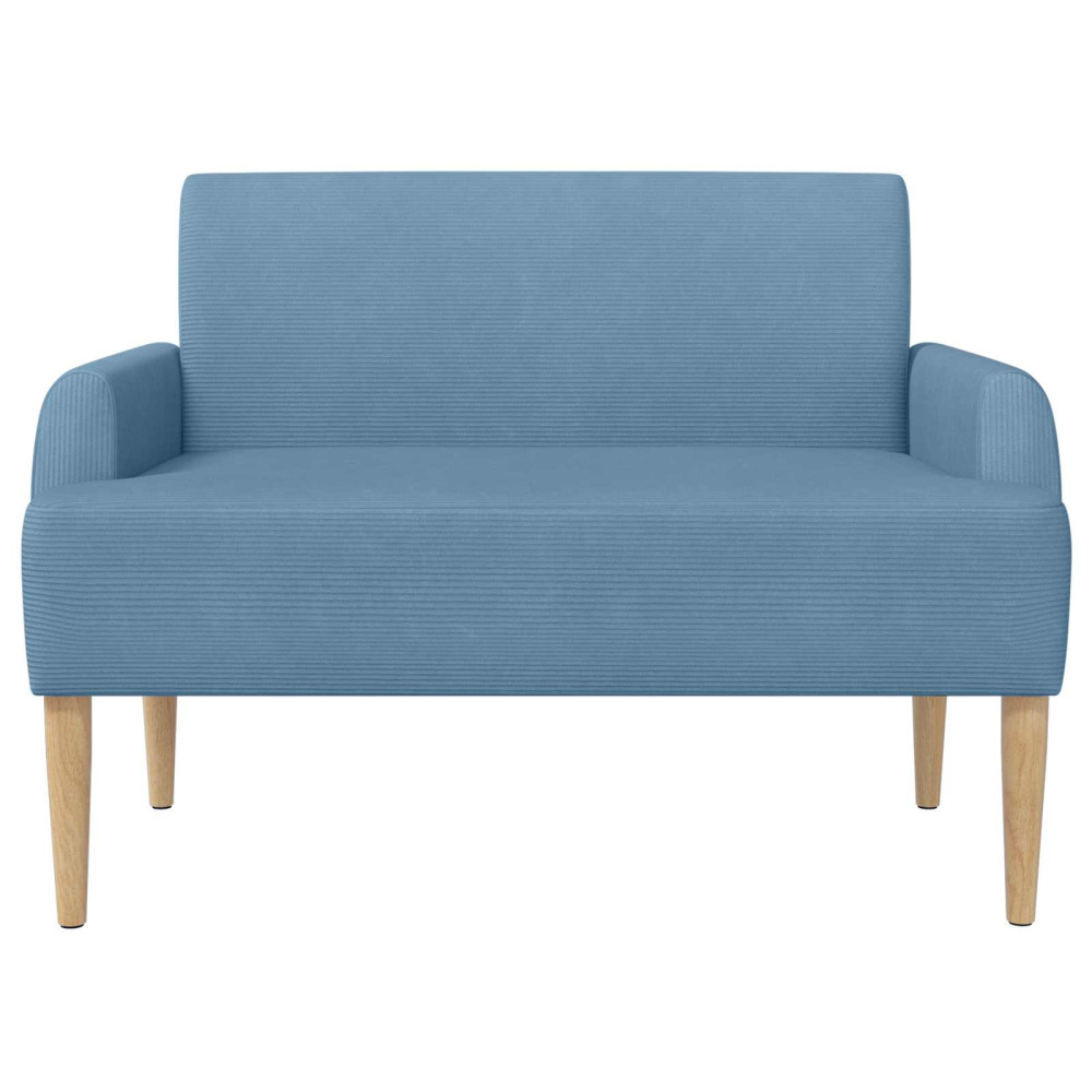 Produktbild för Loveseat med knapprapport Blå 116 x 67 x 81 cm Kordread tyg