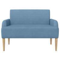 Produktbild för Loveseat med knapprapport Blå 116 x 67 x 81 cm Kordread tyg