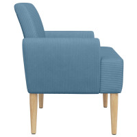 Produktbild för Loveseat med knapprapport Blå 116 x 67 x 81 cm Kordread tyg