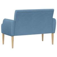 Produktbild för Loveseat med knapprapport Blå 116 x 67 x 81 cm Kordread tyg