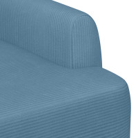 Produktbild för Loveseat med knapprapport Blå 116 x 67 x 81 cm Kordread tyg