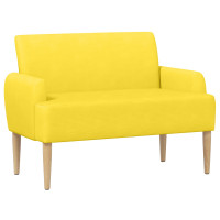 Produktbild för Loveseat med knapprapport Ljusgul 116 x 67 x 81 cm Kordread tyg