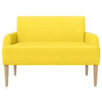 Produktbild för Loveseat med knapprapport Ljusgul 116 x 67 x 81 cm Kordread tyg
