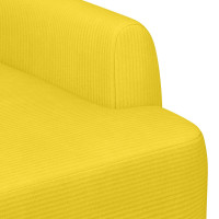 Produktbild för Loveseat med knapprapport Ljusgul 116 x 67 x 81 cm Kordread tyg