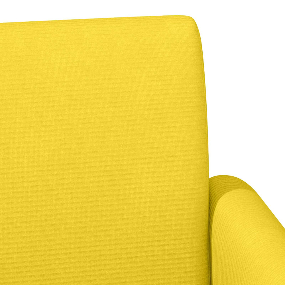 Produktbild för Loveseat med knapprapport Ljusgul 116 x 67 x 81 cm Kordread tyg
