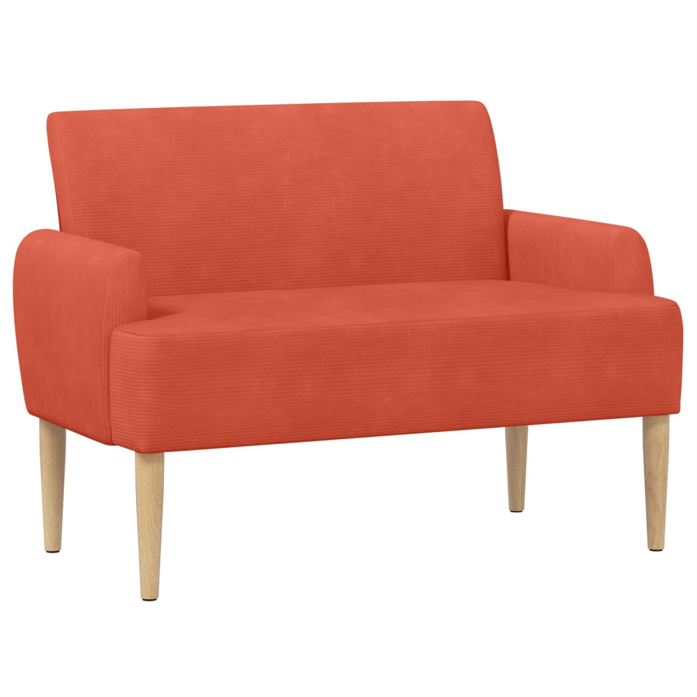 Produktbild för Loveseat med knapprapport Röd orange 116 x 67 x 81 cm