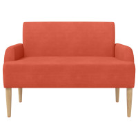 Produktbild för Loveseat med knapprapport Röd orange 116 x 67 x 81 cm
