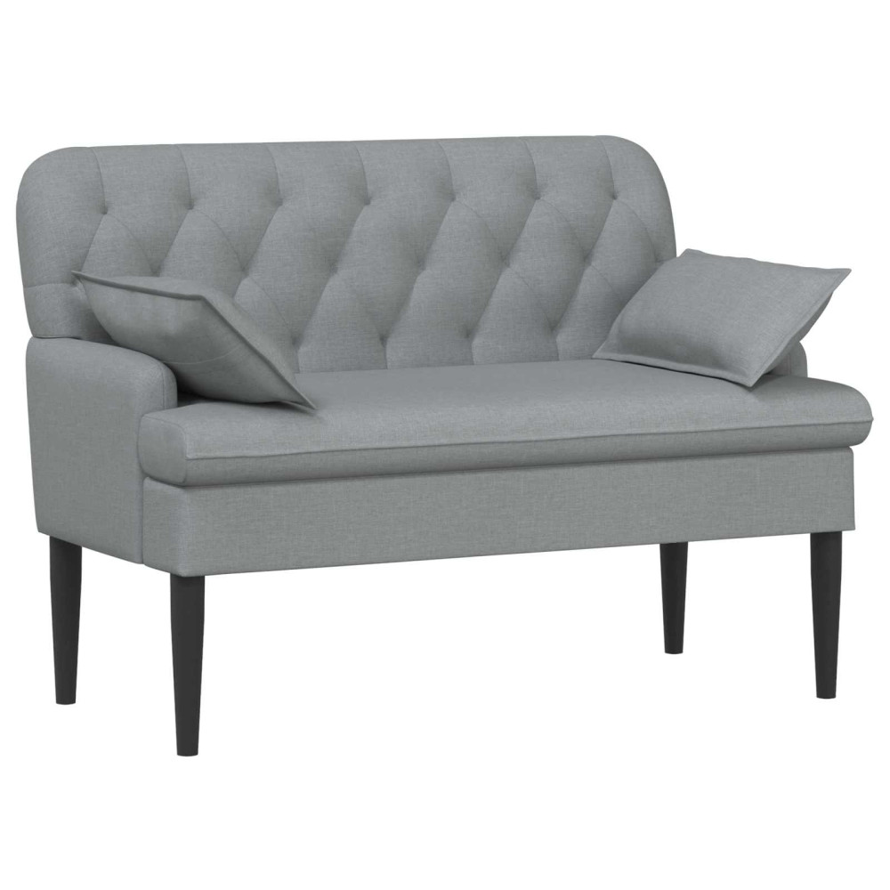 Produktbild för Loveseat med knapprapport Ljusgrå 111 x 68 x 80 cm Tyg