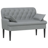 Produktbild för Loveseat med knapprapport Ljusgrå 111 x 68 x 80 cm Tyg