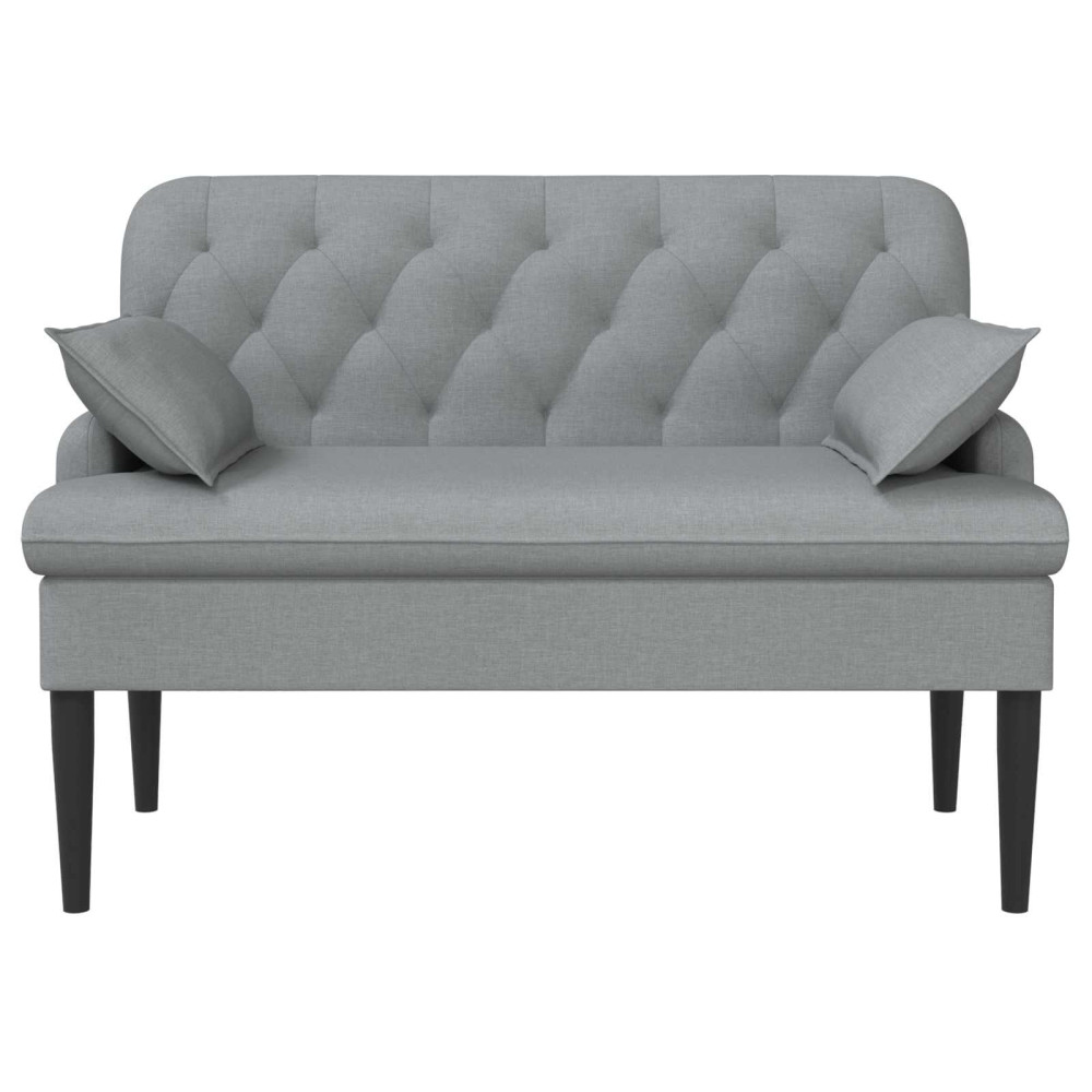 Produktbild för Loveseat med knapprapport Ljusgrå 111 x 68 x 80 cm Tyg