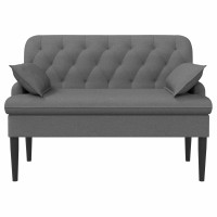 Produktbild för Loveseat med knapprapport Mörkgrå 111 x 68 x 80 cm Tyg