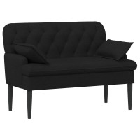 Produktbild för Loveseat med knapprapport Svart 111 x 68 x 80 cm Tyg