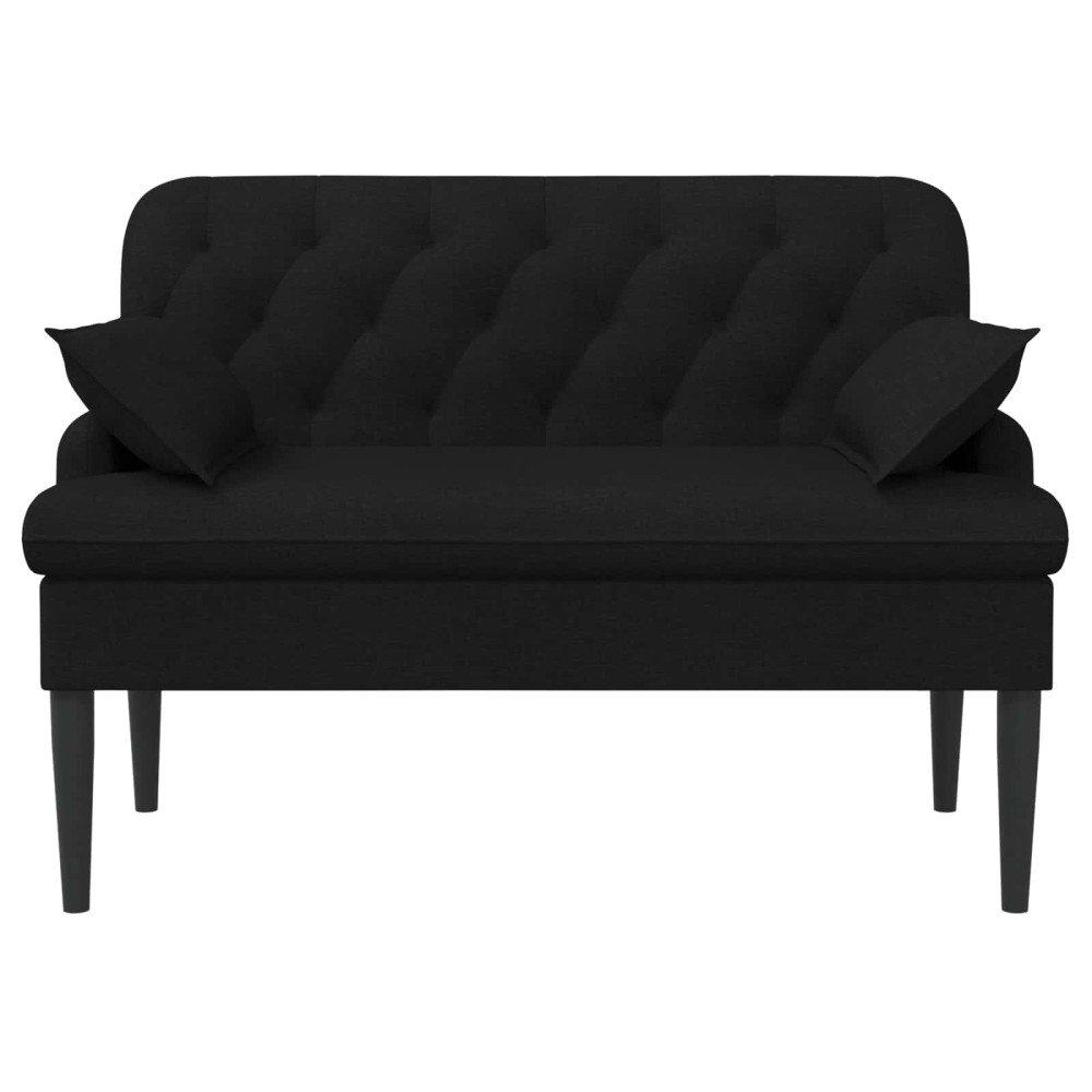 Produktbild för Loveseat med knapprapport Svart 111 x 68 x 80 cm Tyg