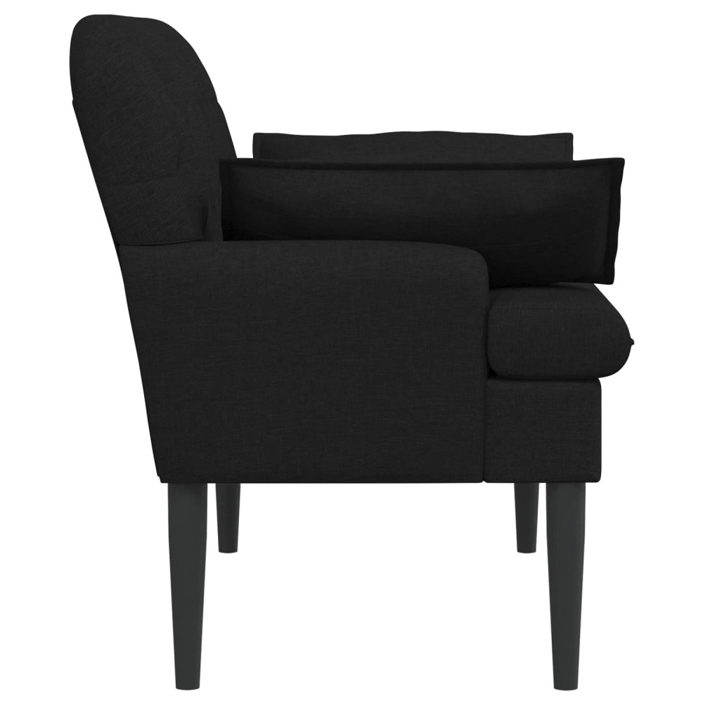 Produktbild för Loveseat med knapprapport Svart 111 x 68 x 80 cm Tyg
