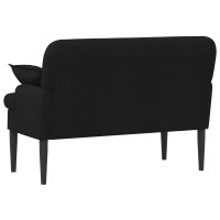 Produktbild för Loveseat med knapprapport Svart 111 x 68 x 80 cm Tyg