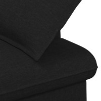 Produktbild för Loveseat med knapprapport Svart 111 x 68 x 80 cm Tyg