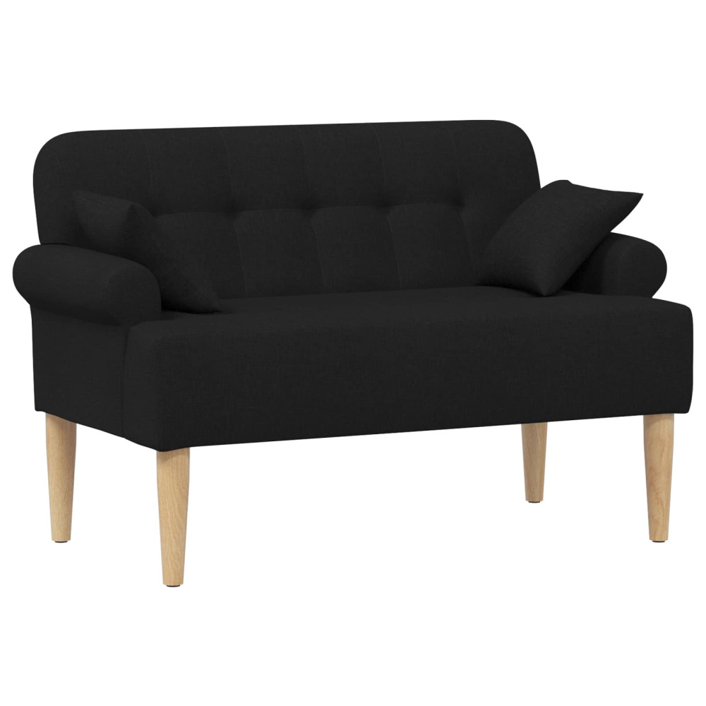 Produktbild för Loveseat med knapprapport Svart 120 x 65 x 79 cm Tyg