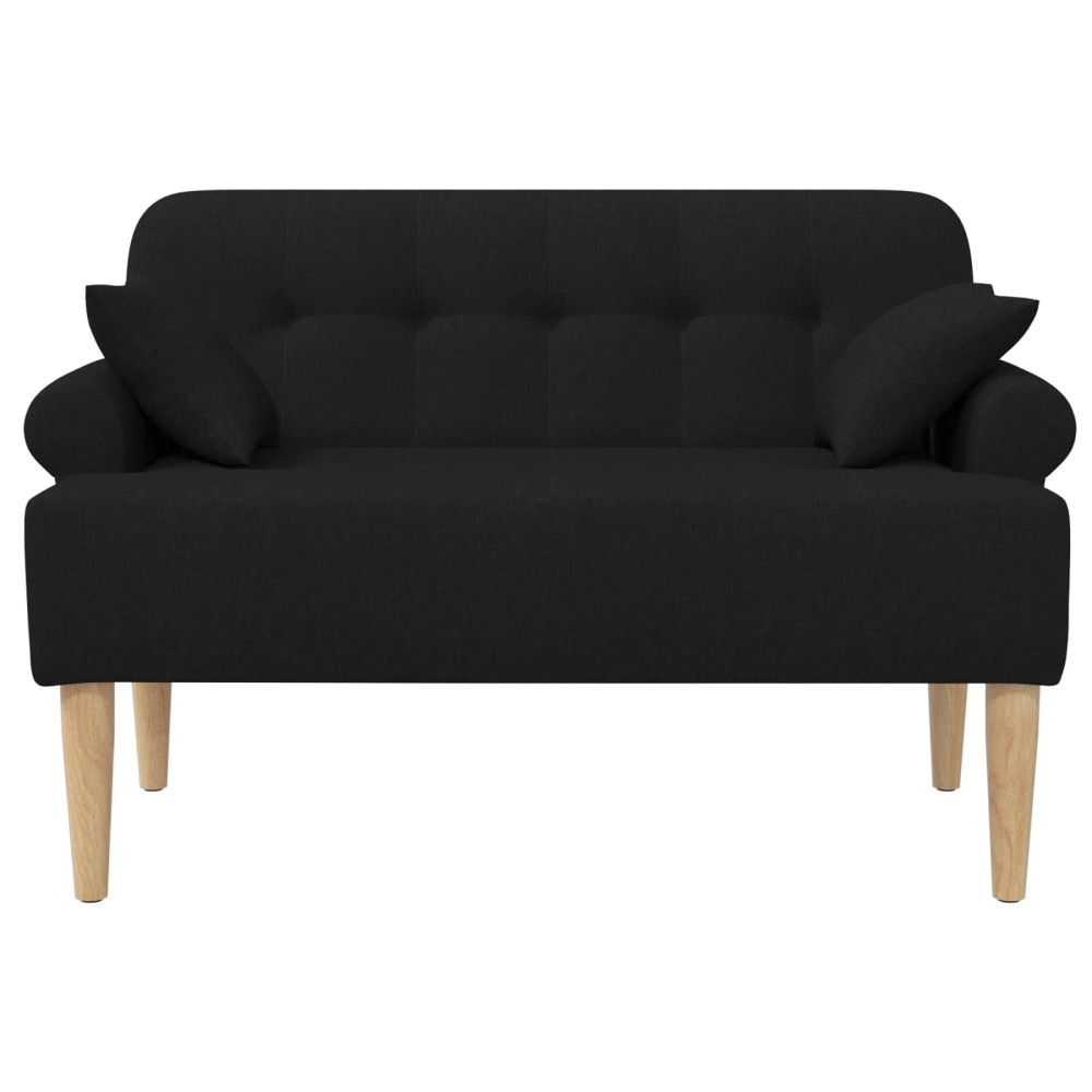 Produktbild för Loveseat med knapprapport Svart 120 x 65 x 79 cm Tyg