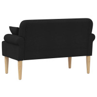 Produktbild för Loveseat med knapprapport Svart 120 x 65 x 79 cm Tyg
