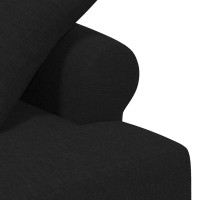 Produktbild för Loveseat med knapprapport Svart 120 x 65 x 79 cm Tyg