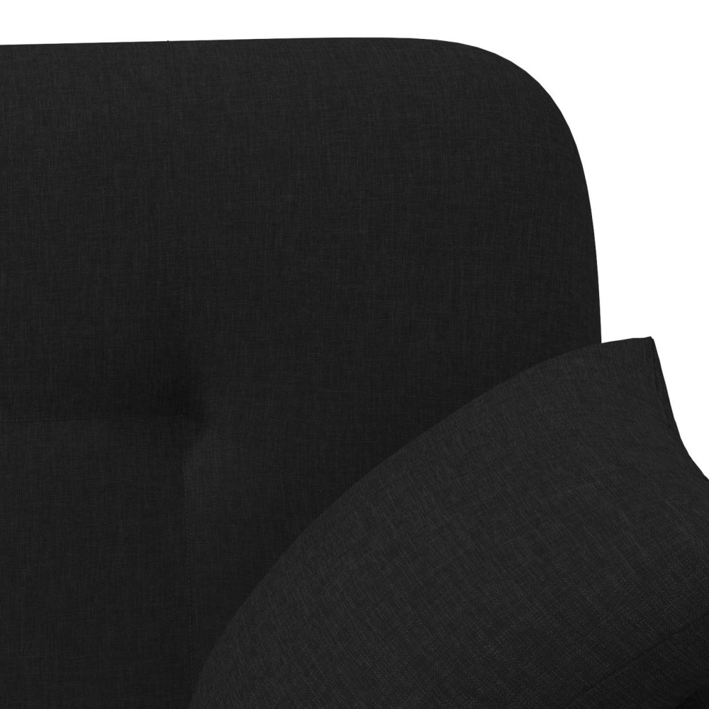 Produktbild för Loveseat med knapprapport Svart 120 x 65 x 79 cm Tyg