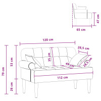 Produktbild för Loveseat med knapprapport Svart 120 x 65 x 79 cm Tyg