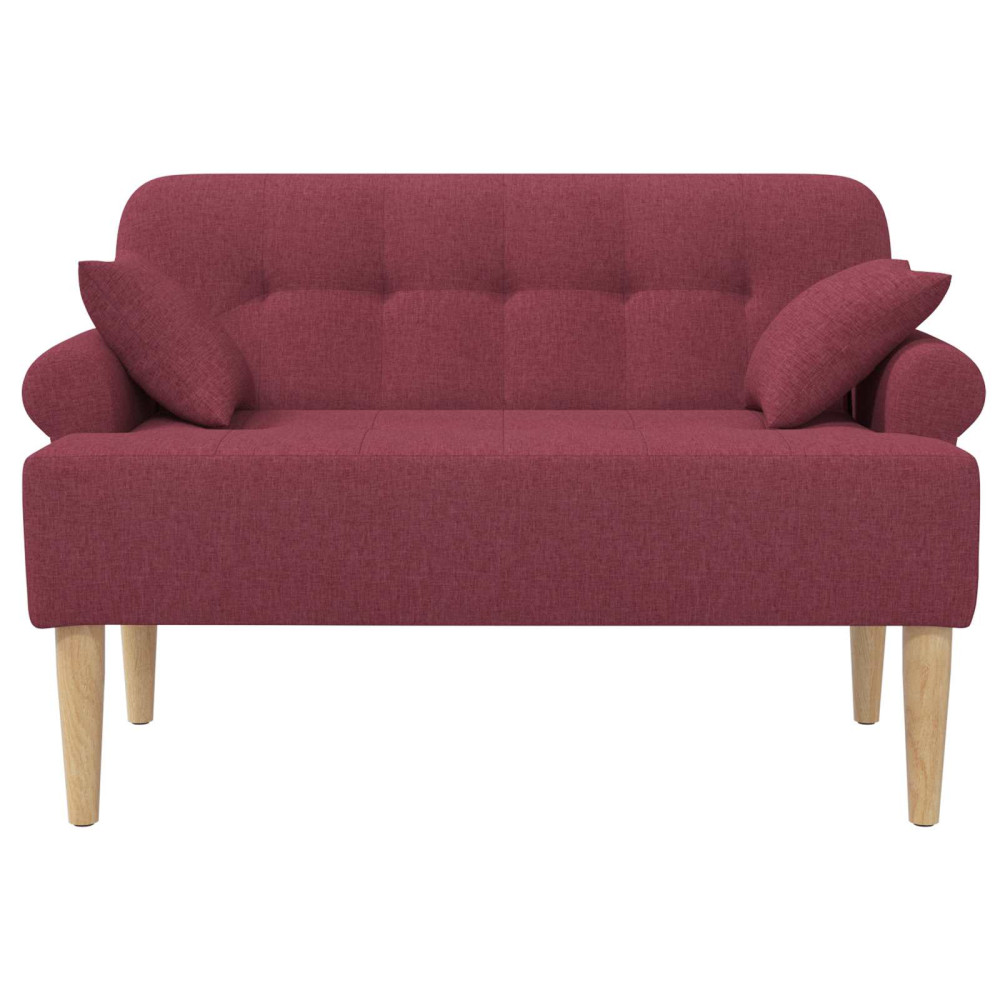 Produktbild för Loveseat med knapprapport Vinröd 120 x 65 x 79 cm Tyg