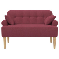 Produktbild för Loveseat med knapprapport Vinröd 120 x 65 x 79 cm Tyg