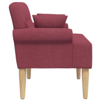 Produktbild för Loveseat med knapprapport Vinröd 120 x 65 x 79 cm Tyg
