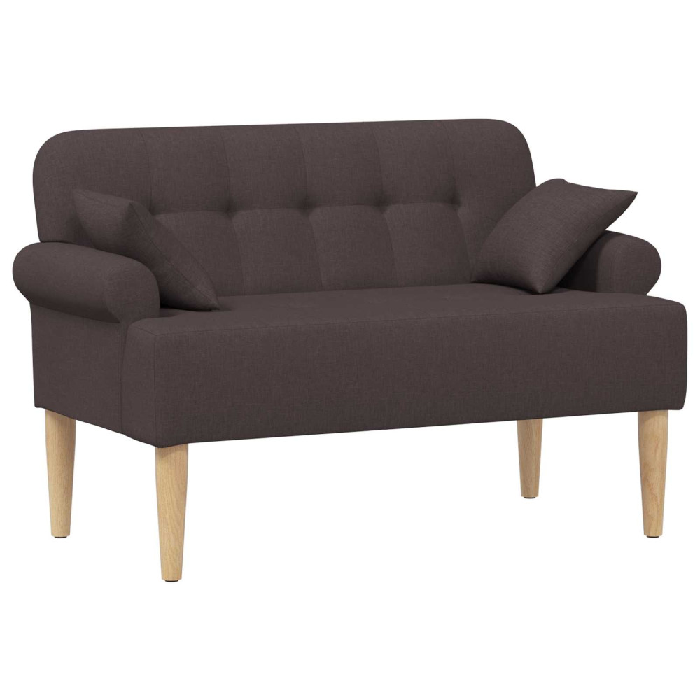 Produktbild för Loveseat med knapprapport Mörkbrun 120 x 65 x 79 cm Tyg