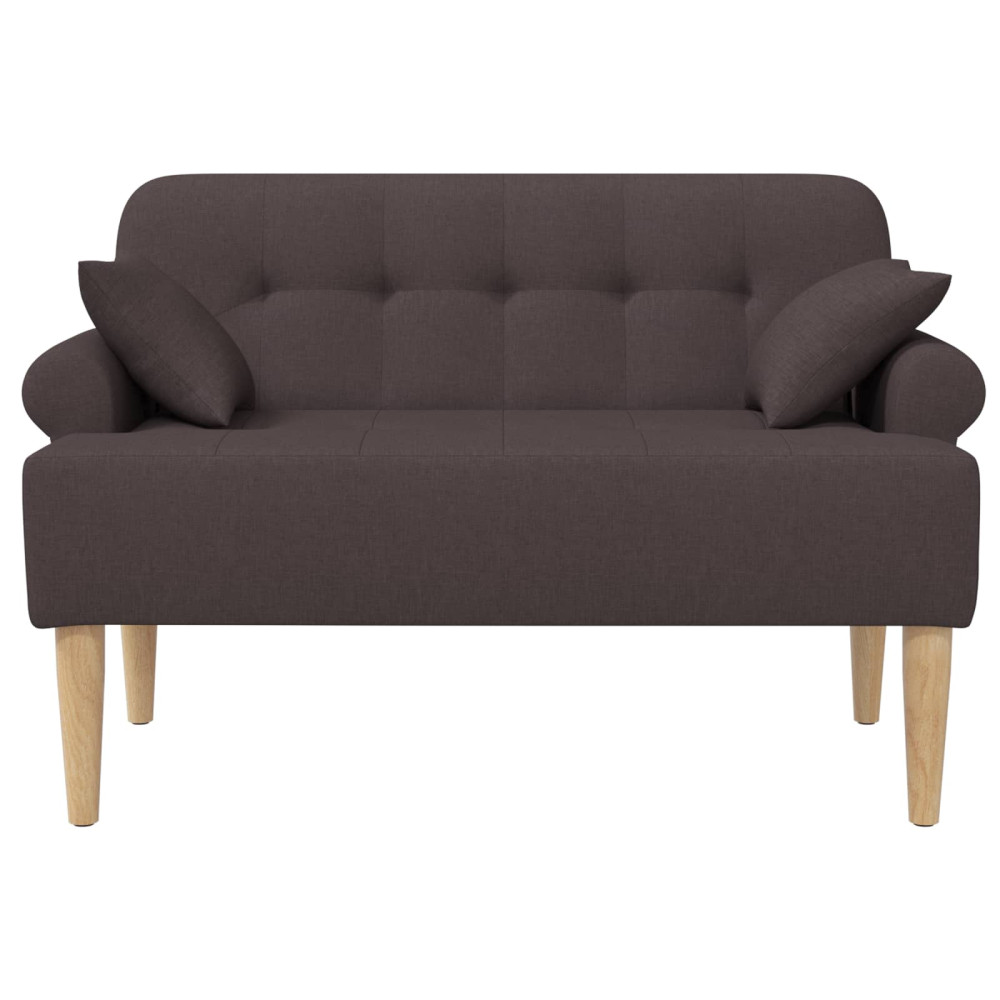 Produktbild för Loveseat med knapprapport Mörkbrun 120 x 65 x 79 cm Tyg