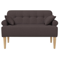 Produktbild för Loveseat med knapprapport Mörkbrun 120 x 65 x 79 cm Tyg