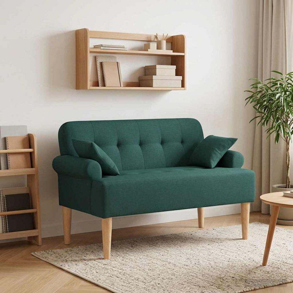 Produktbild för Loveseat med knapprapport Mörkgrön 120 x 65 x 79 cm Tyg