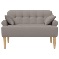 Produktbild för Loveseat med knapprapport Taupe 120 x 65 x 79 cm Tyg