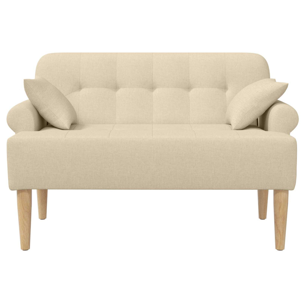 Produktbild för Loveseat med knapprapport Gräddvit 120 x 65 x 79 cm Tyg