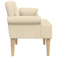 Produktbild för Loveseat med knapprapport Gräddvit 120 x 65 x 79 cm Tyg