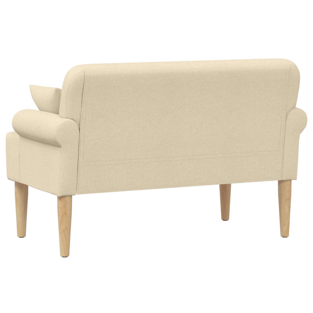 Produktbild för Loveseat med knapprapport Gräddvit 120 x 65 x 79 cm Tyg