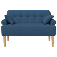 Produktbild för Loveseat med knapprapport Blå 120 x 65 x 79 cm Tyg