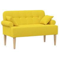 Produktbild för Loveseat med knapprapport Ljus Gul 120 x 65 x 79 cm Tyg
