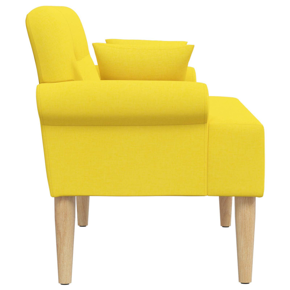 Produktbild för Loveseat med knapprapport Ljus Gul 120 x 65 x 79 cm Tyg