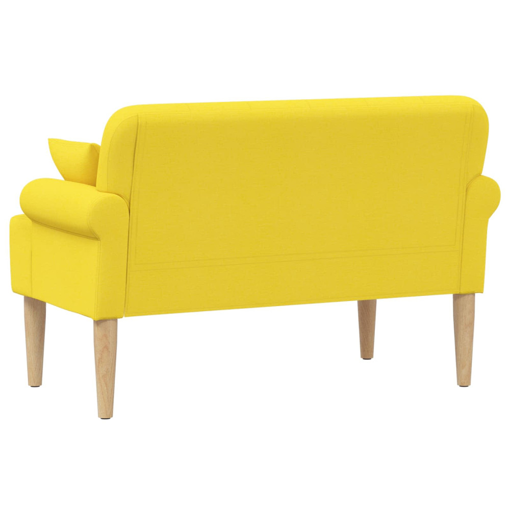 Produktbild för Loveseat med knapprapport Ljus Gul 120 x 65 x 79 cm Tyg