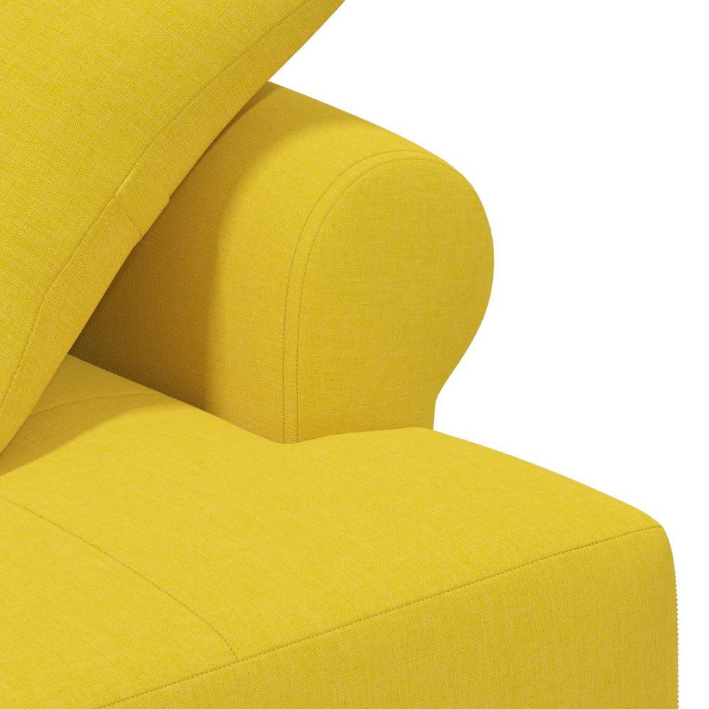 Produktbild för Loveseat med knapprapport Ljus Gul 120 x 65 x 79 cm Tyg