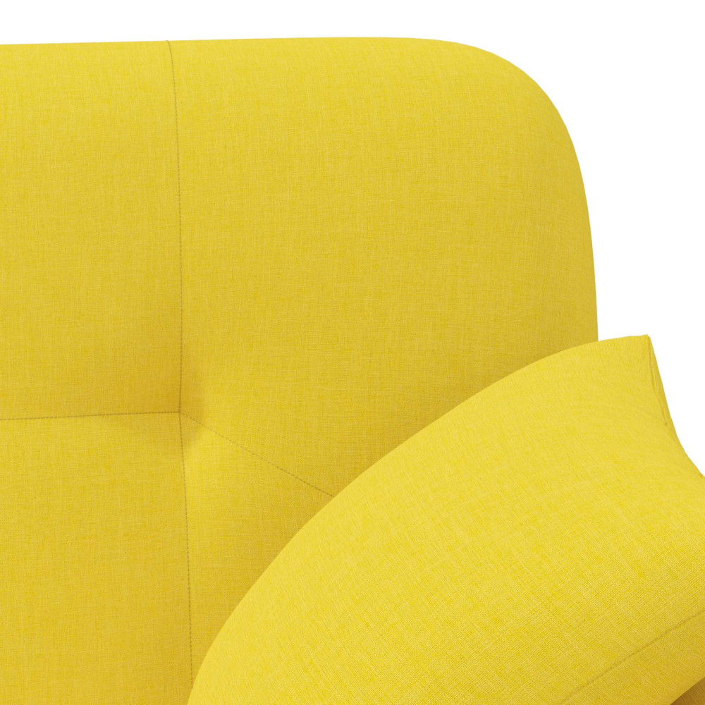 Produktbild för Loveseat med knapprapport Ljus Gul 120 x 65 x 79 cm Tyg