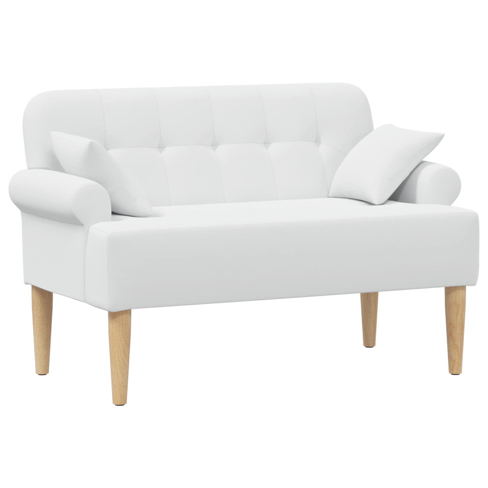 Produktbild för Loveseat med knapprapport Vit 120 x 65 x 79 cm Tyg