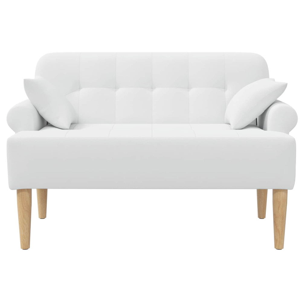 Produktbild för Loveseat med knapprapport Vit 120 x 65 x 79 cm Tyg