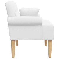 Produktbild för Loveseat med knapprapport Vit 120 x 65 x 79 cm Tyg